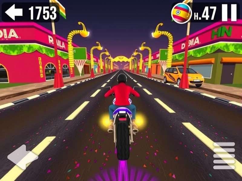 Rapid Ride Speedster gameplay screenshot showing Indian city race track